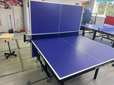 16mm Blue Top Table Tennis table with 75mm wheels 6 balls and a great net