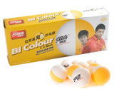 DHS 40+ Bicolour Orange/White half and half training ball 10pack
