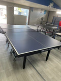 18mm  New Design Table Tennis table Blue Top Black Legs , fold up playback, big wheels 6 balls and a great net.