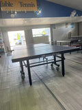 18mm  New Design Table Tennis table Blue Top Black Legs , fold up playback, big wheels 6 balls and a great net.
