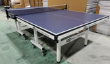 25mm Table Tennis table Blue Top White Legs, fold up playback, big wheels 6 balls and a great net