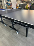 25mm Table Tennis table Blue Top Black Legs, fold up playback, big wheels 6 balls and a great net