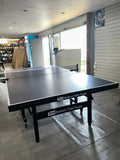 25mm Table Tennis table Blue Top Black Legs, fold up playback, big wheels 6 balls and a great net