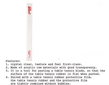 A product information graphic for a DHS Roller RT01 table tennis accessory. The image shows a white cylindrical roller tool with red branding, a red folder displaying detailed specifications in Chinese and English, and a red header reading 'Product parameters'.