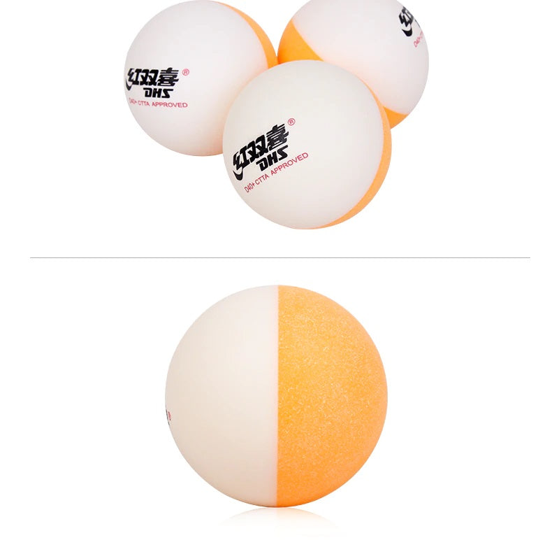 DHS 40+ Bicolour Orange/White half and half training ball 10pack ...