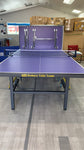 18mm Table Tennis table Blue Top Black Legs, fold up playback, big wheels 6 balls and a great net.